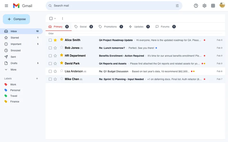 gmail preview