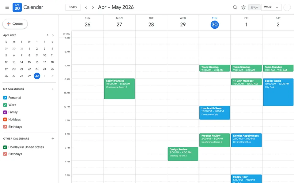 google-calendar preview