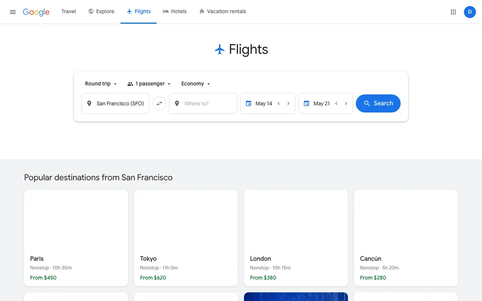 google-flights preview